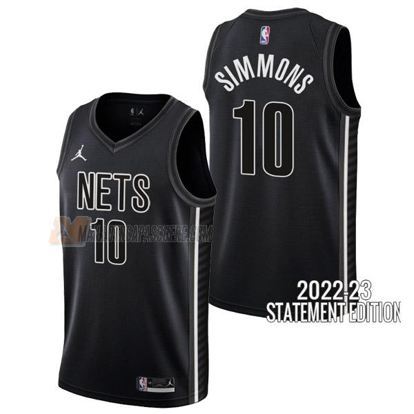 maillot ben simmons brooklyn nets de 10 homme noir statement edition 2023