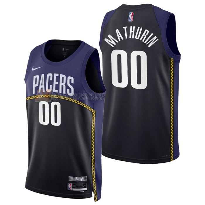 maillot bennedict mathurin indiana pacers de 0 homme noir city edition 2023