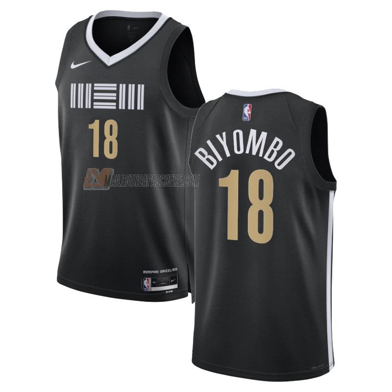 maillot bismack biyombo memphis grizzlies de 18 homme noir city edition 2023-24