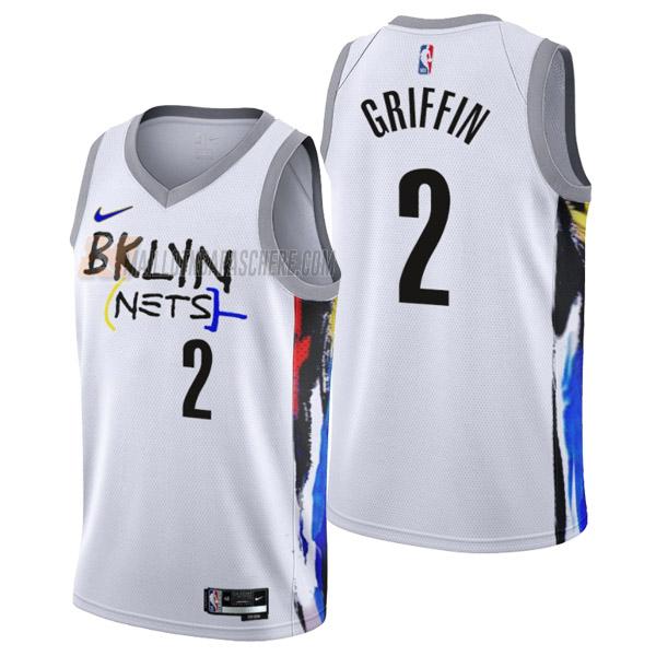 maillot blake griffin brooklyn nets de 2 homme blanc city edition 2023