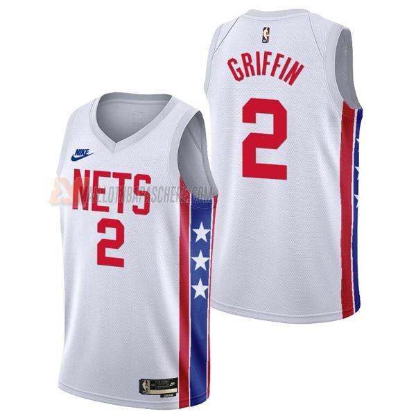 maillot blake griffin brooklyn nets de 2 homme blanc classic edition 2023