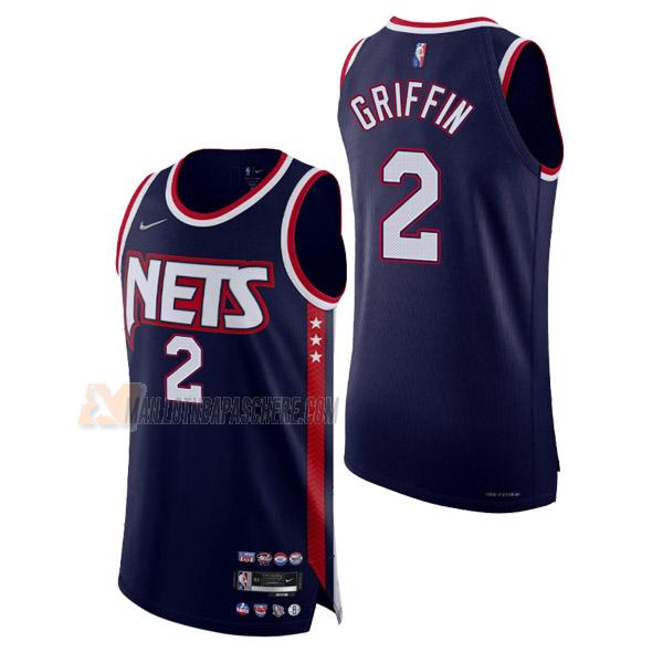 maillot blake griffin brooklyn nets de 2 homme bleu marine city edition 2022