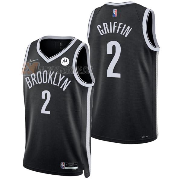 maillot blake griffin brooklyn nets de 2 homme noir icon edition 2022