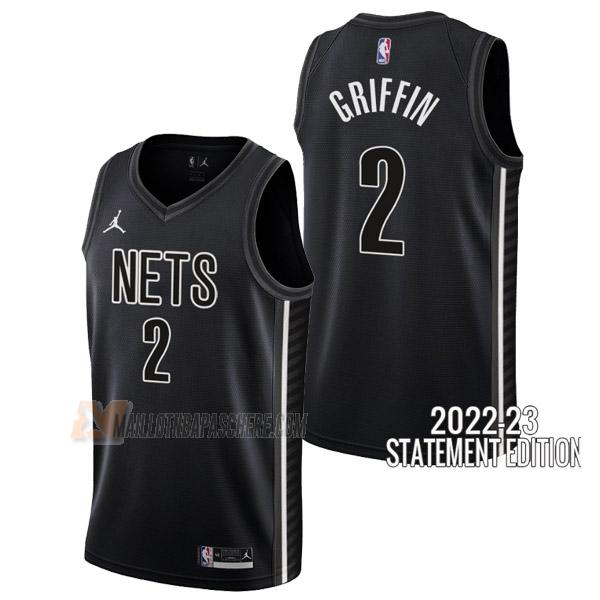 maillot blake griffin brooklyn nets de 2 homme noir statement edition 2023