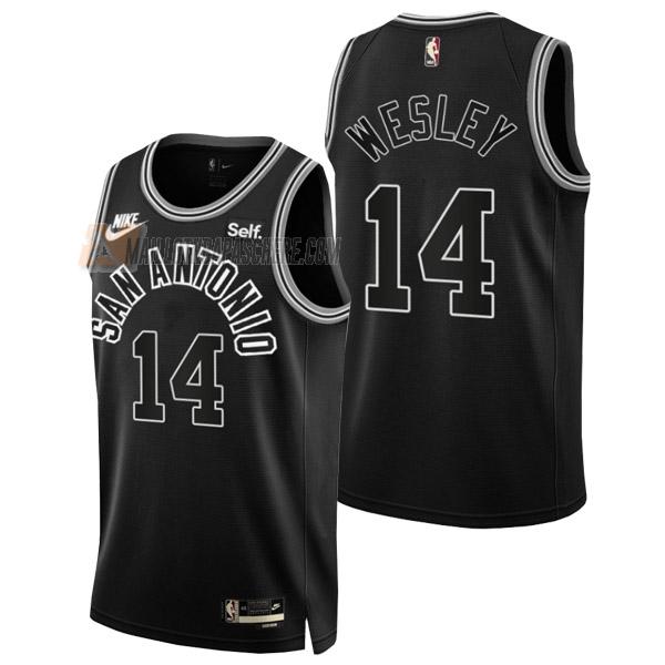 maillot blake wesley san antonio spurs de 14 homme noir classic edition 2023