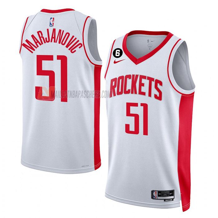 maillot boban marjanovic houston rockets de 51 homme blanc association edition 2023