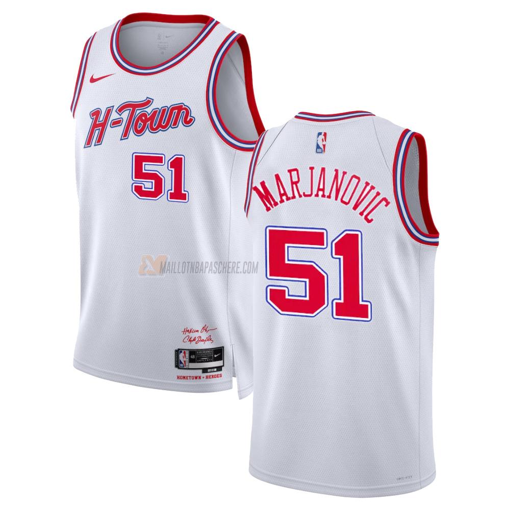 maillot boban marjanovic houston rockets de 51 homme blanc city edition 2023-24