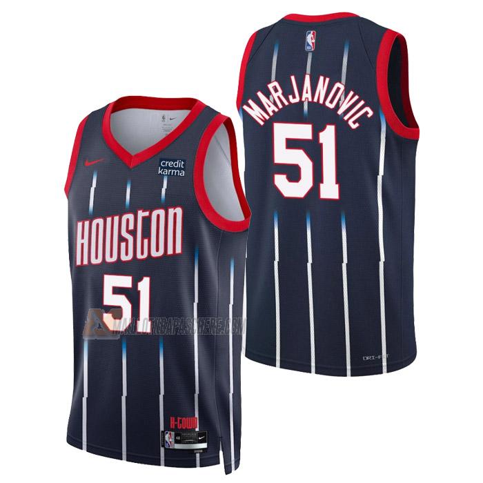 maillot boban marjanovic houston rockets de 51 homme bleu city edition 2023