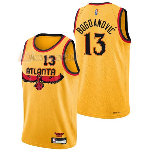 maillot bogdan bogdanovic atlanta hawks de 13 homme jaune city edition 2022