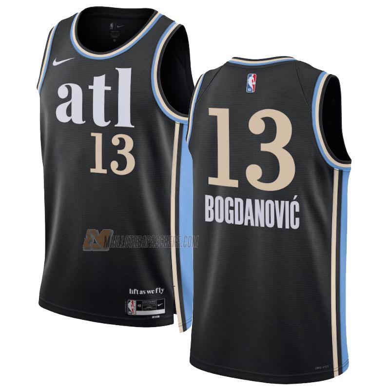 maillot bogdan bogdanovic atlanta hawks de 13 homme noir city edition 2023-24