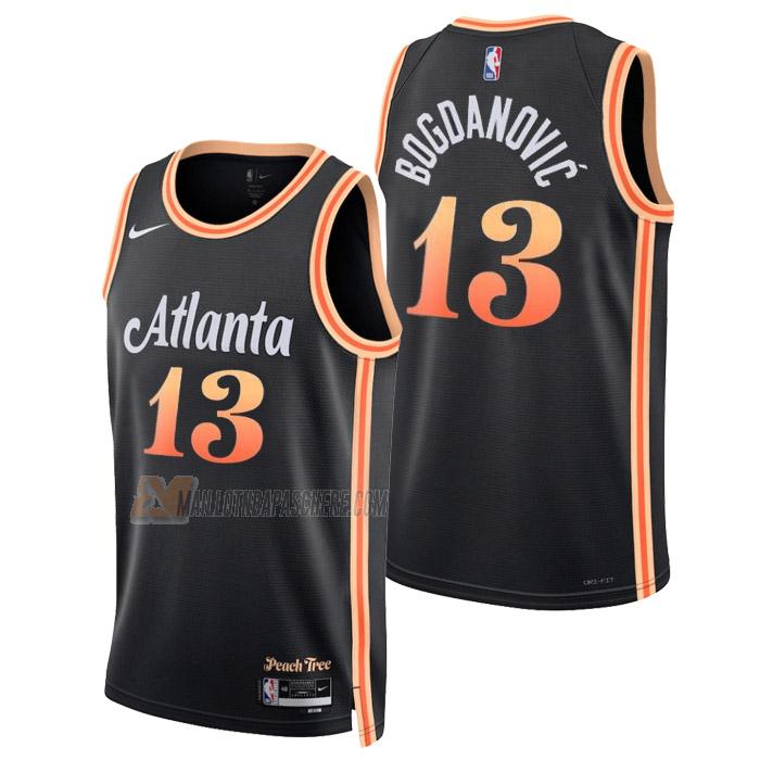 maillot bogdan bogdanovic atlanta hawks de 13 homme noir city edition 2023