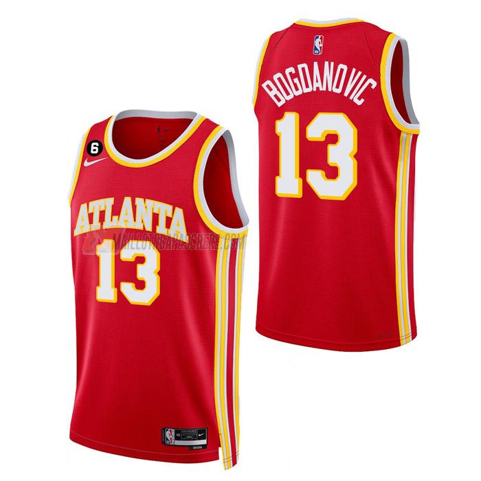 maillot bogdan bogdanovic atlanta hawks de 13 homme rouge icon edition 2023