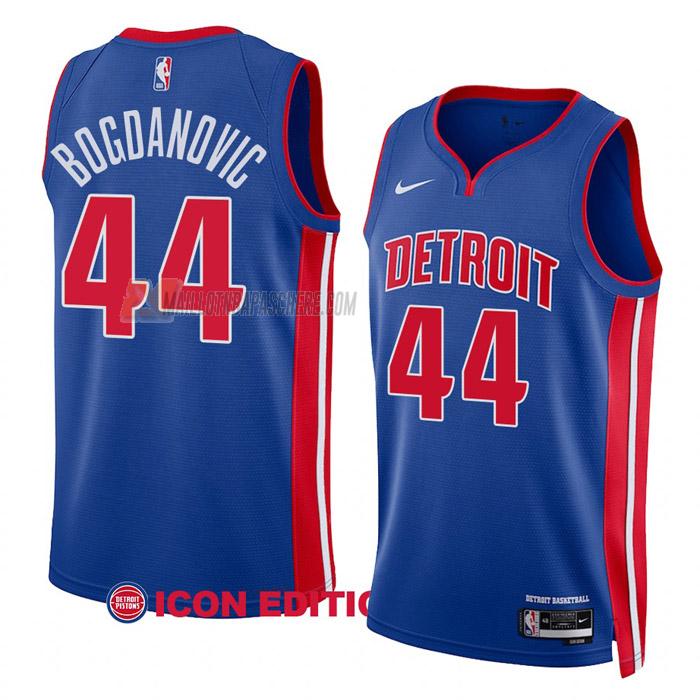 maillot bojan bogdanovic detroit pistons de 44 homme bleu icon edition 2023