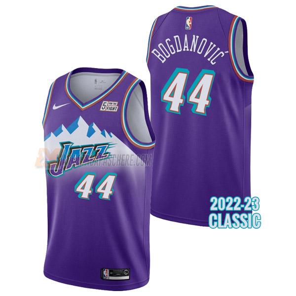 maillot bojan bogdanovic utah jazz de 44 homme mauve classic edition 2023