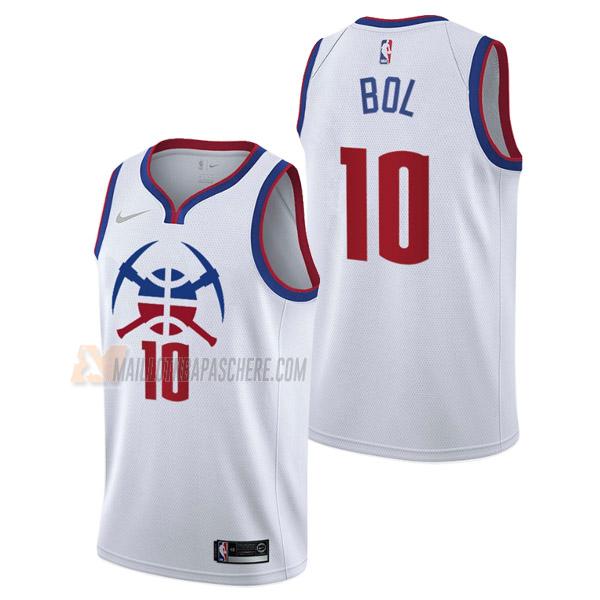 maillot bol bol denver nuggets de 10 homme blanc earned edition 2021