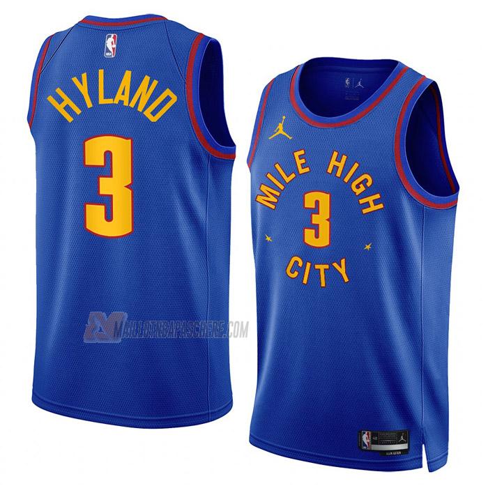 maillot bones hyland denver nuggets de 3 homme bleu statement edition 2023