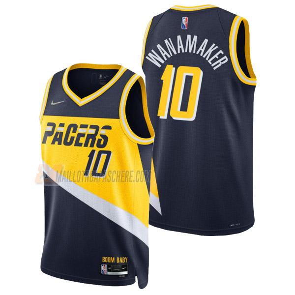 maillot brad wanamaker indiana pacers de 10 homme bleu marine city edition 2022