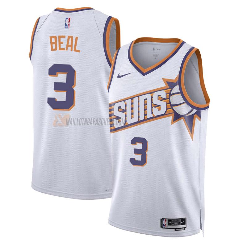 maillot bradley beal phoenix suns de 3 homme blanc association edition 2023-24