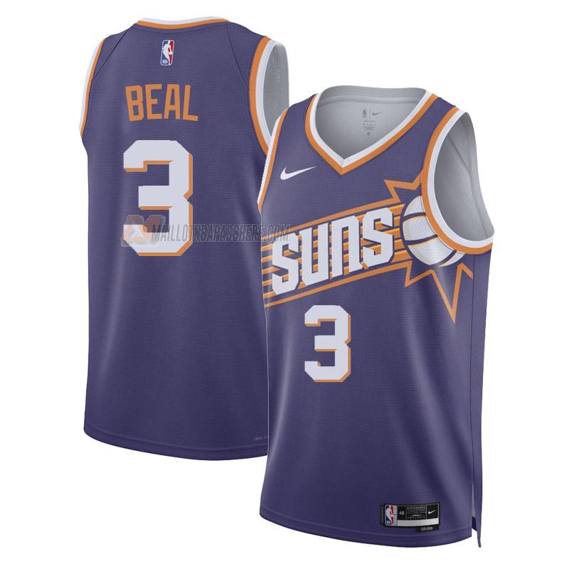 maillot bradley beal phoenix suns de 3 homme violet icon edition 2023-24