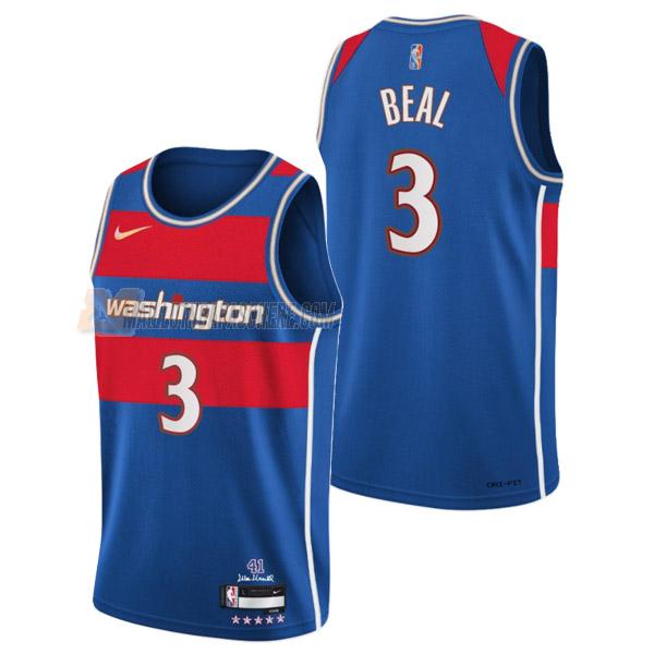 maillot bradley beal washington wizards de 3 homme bleu city edition 2022