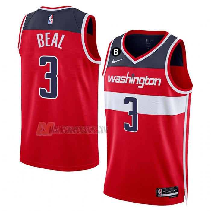 maillot bradley beal washington wizards de 3 homme rouge icon edition 2023