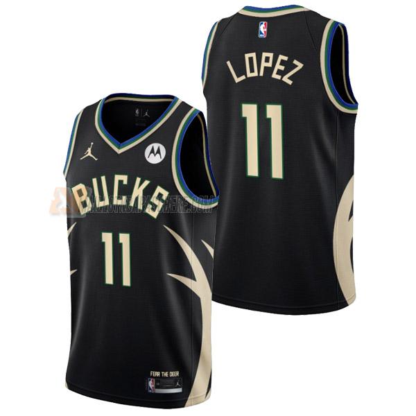 maillot brook lopez milwaukee bucks de 11 homme noir statement edition 2023