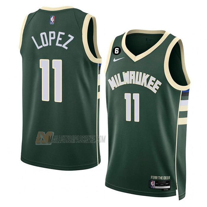 maillot brook lopez milwaukee bucks de 11 homme vert icon edition 2023