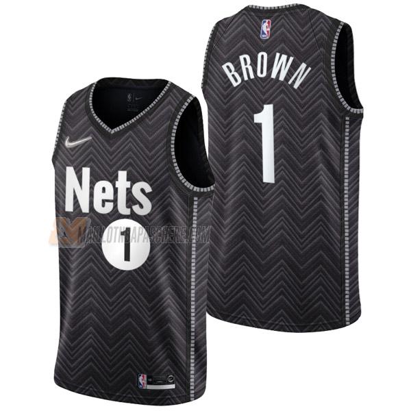 maillot bruce brown jr brooklyn nets de 1 homme noir earned edition 2022