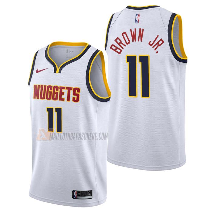 maillot bruce brown jr denver nuggets de 11 homme blanc association edition 2023