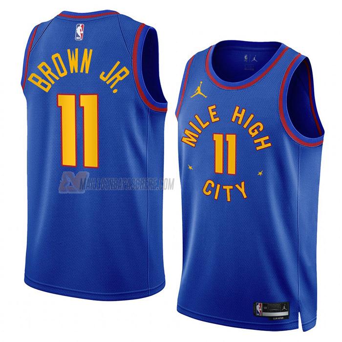 maillot bruce brown jr denver nuggets de 11 homme bleu statement edition 2023