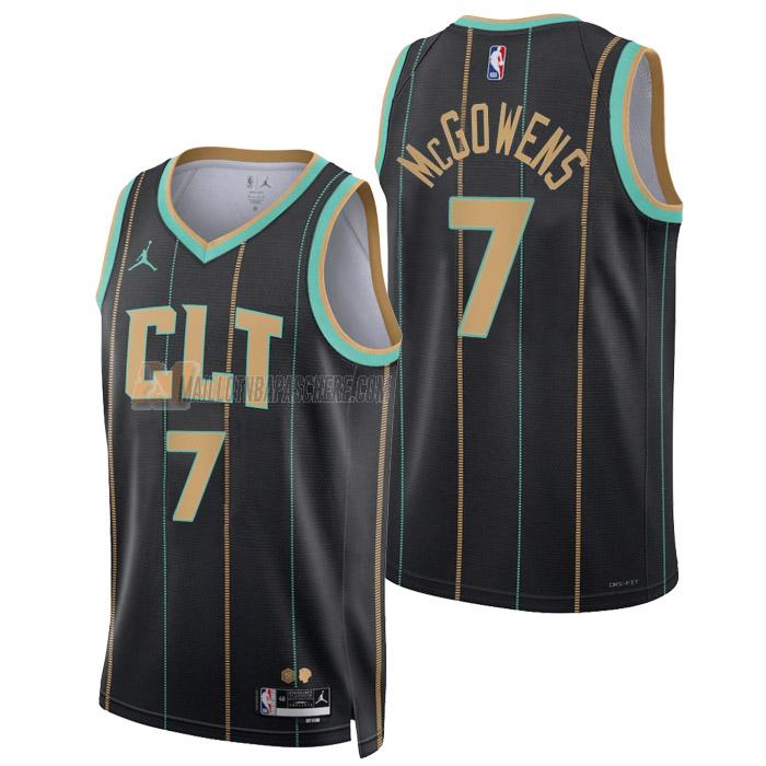 maillot bryce mcgowens charlotte hornets de 7 homme noir city edition 2023