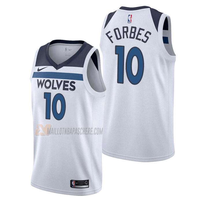 maillot bryn forbes minnesota timberwolves de 10 homme blanc association edition 2023