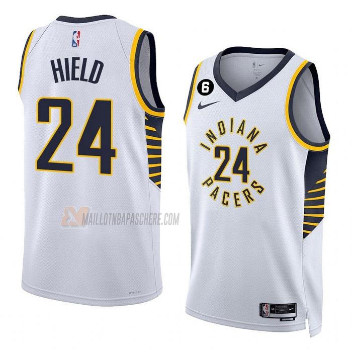 maillot buddy hield indiana pacers de 24 homme blanc association edition 2023