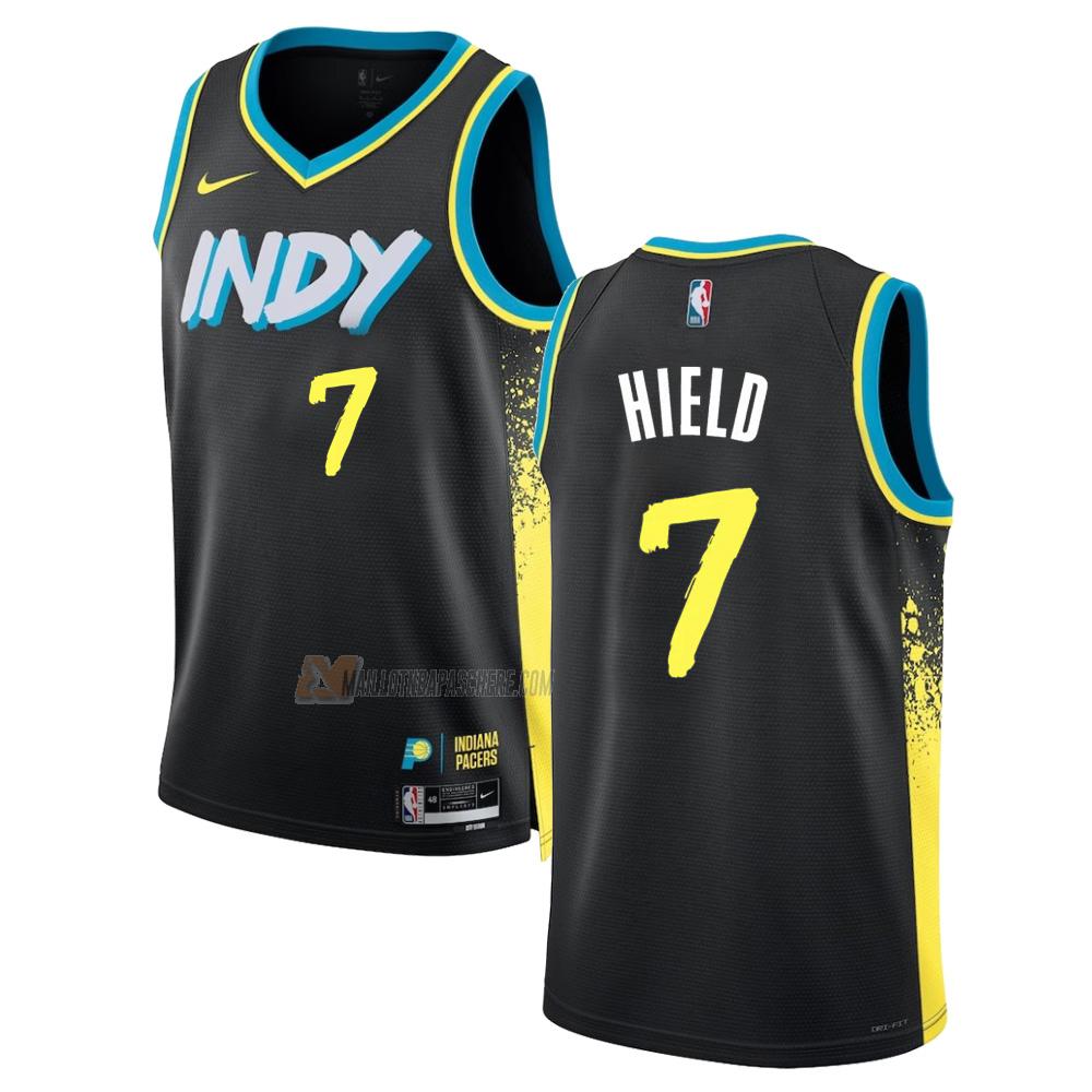 maillot buddy hield indiana pacers de 7 homme noir city edition 2023-24