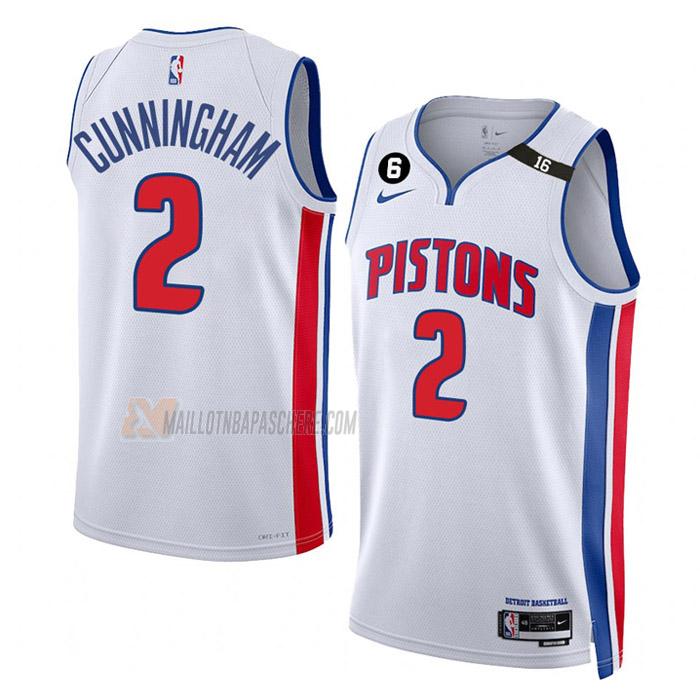 maillot cade cunningham detroit pistons de 2 homme blanc association edition 2023