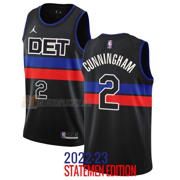 maillot cade cunningham detroit pistons de 2 homme noir statement edition 2023