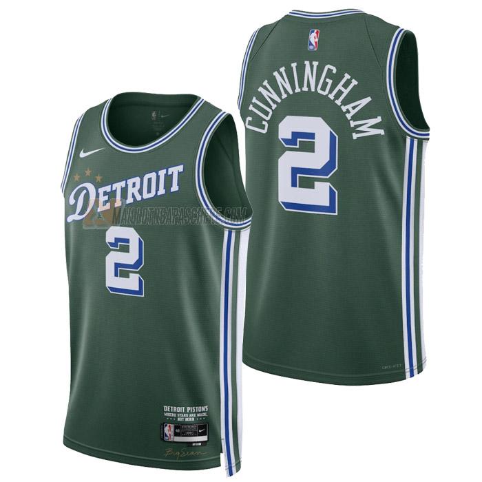 maillot cade cunningham detroit pistons de 2 homme vert city edition 2023