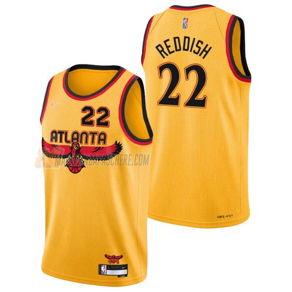 maillot cam reddish atlanta hawks de 22 homme jaune city edition 2022