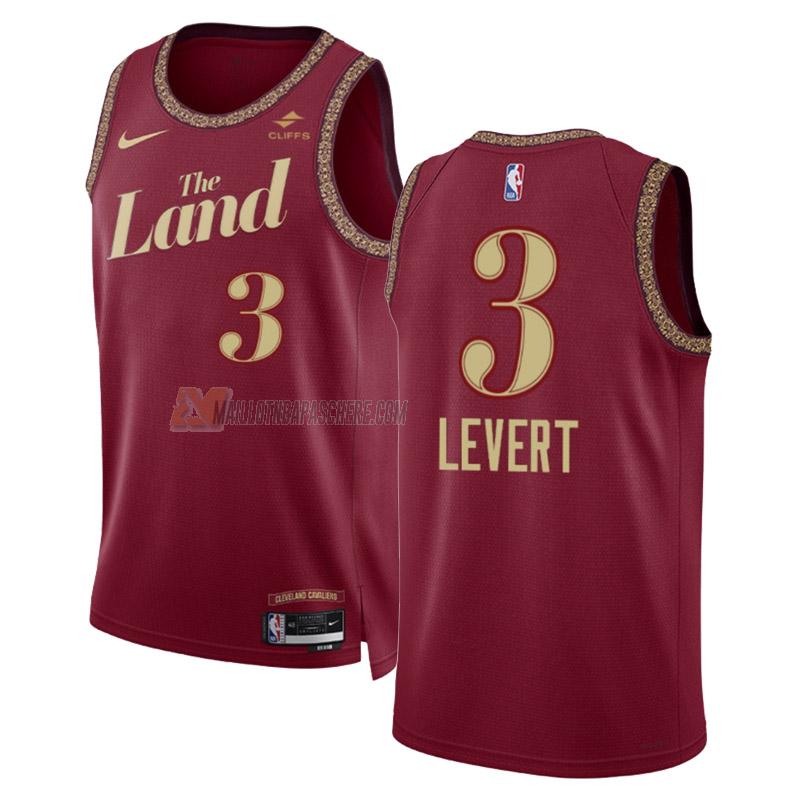 maillot caris levert cleveland cavaliers de 3 homme noir city edition 2023-24