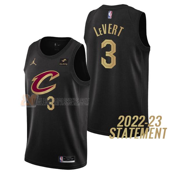 maillot caris levert cleveland cavaliers de 3 homme noir statement edition 2023