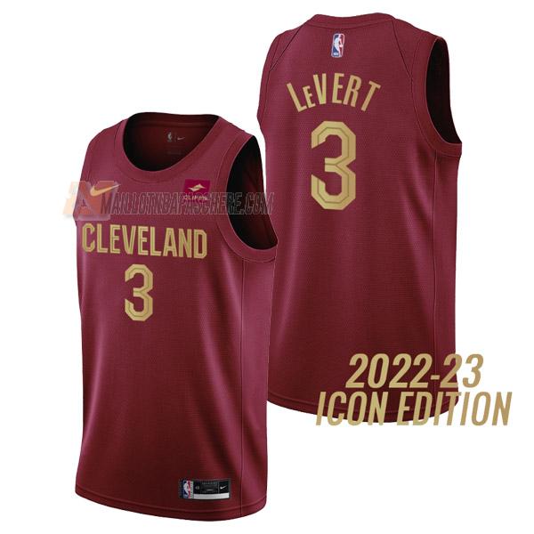 maillot caris levert cleveland cavaliers de 3 homme rouge icon edition 2023