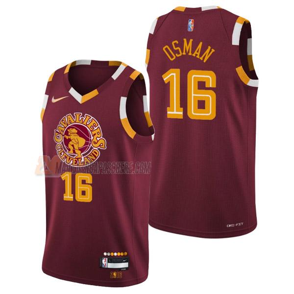 maillot cedi osman cleveland cavaliers de 16 homme rouge city edition 2022