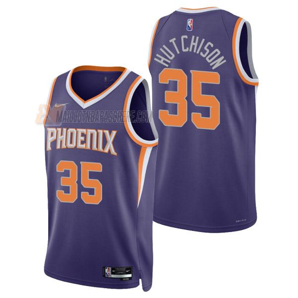 maillot chandler hutchison phoenix suns de 35 homme mauve icon edition 2022