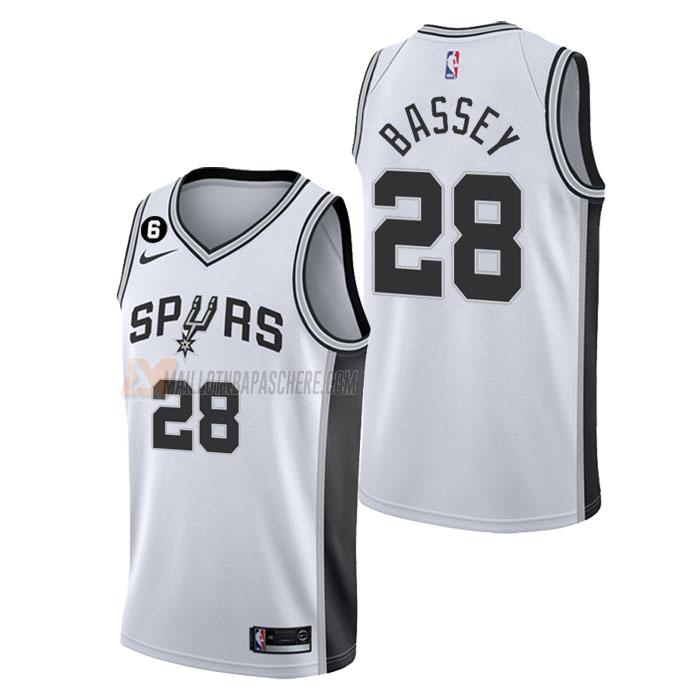 maillot charles bassey san antonio spurs de 28 homme blanc association edition 2023