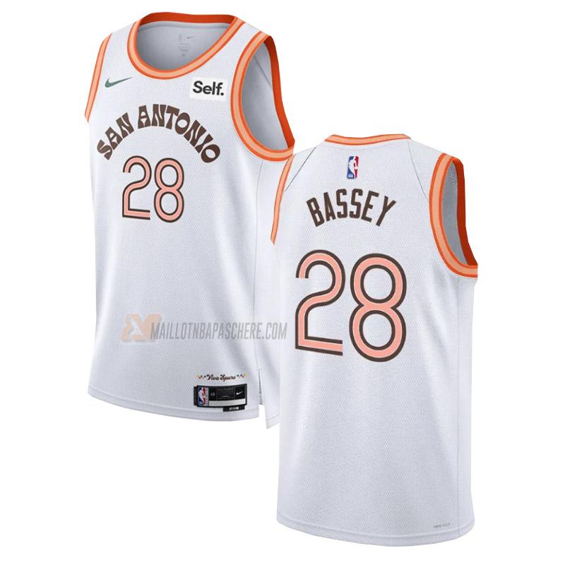 maillot charles bassey san antonio spurs de 28 homme blanc city edition 2023-24