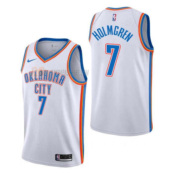 maillot chet holmgren oklahoma city thunder de 7 homme blanc association edition 2023