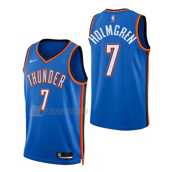 maillot chet holmgren oklahoma city thunder de 7 homme bleu icon edition 2023