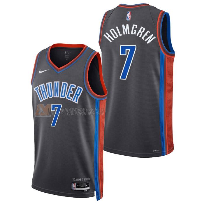 maillot chet holmgren oklahoma city thunder de 7 homme gris city edition 2023