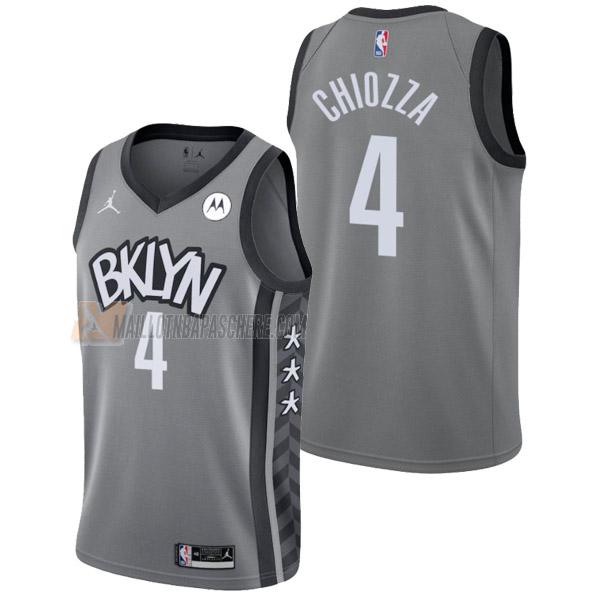 maillot chris chiozza brooklyn nets de 4 homme gris statement edition 2022