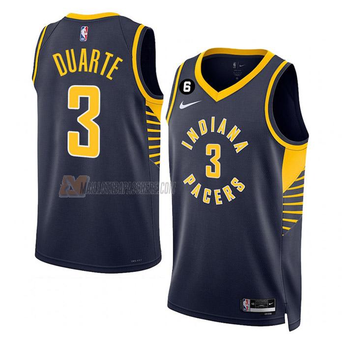 maillot chris duarte indiana pacers de 3 homme bleu marine icon edition 2023